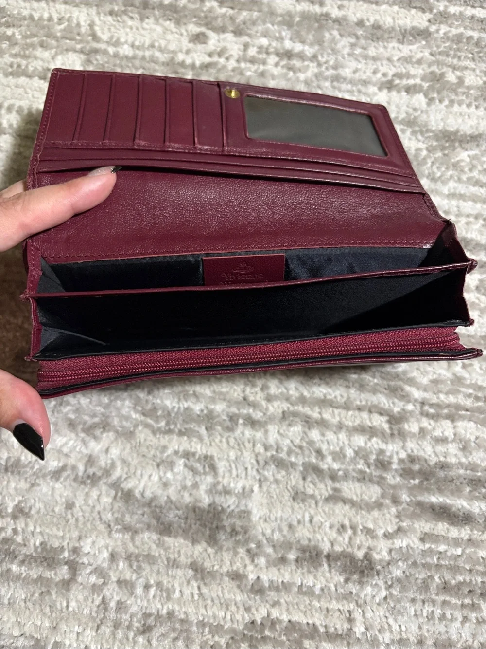 Vivienne Westwood Plum Leather Continental Wallet with Orb Emblem